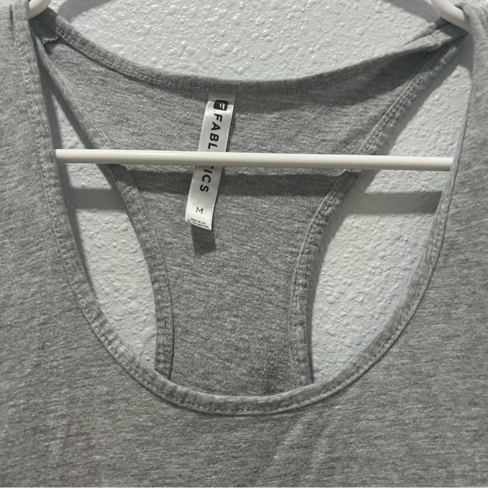Fabletics Grey Racerback Tank Top M - Picture 2 of 5